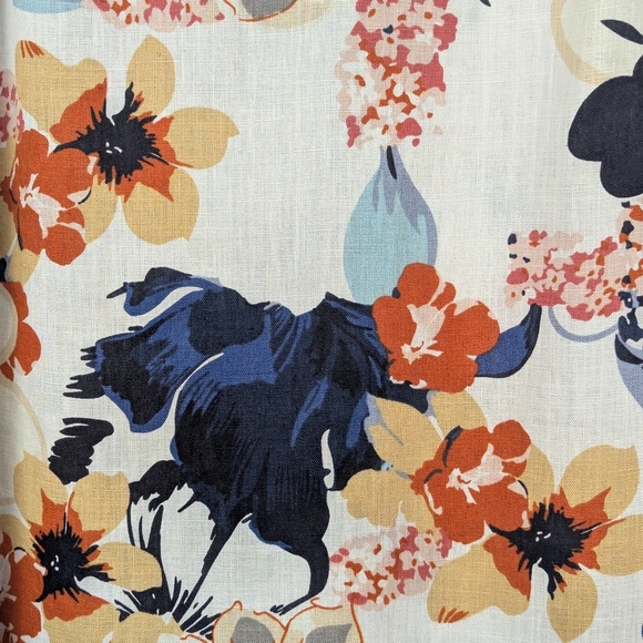 Charlie B Small 100% Linen Hi-Lo Dress Sleeveless Bold Floral Pristine - Picture 4 of 12